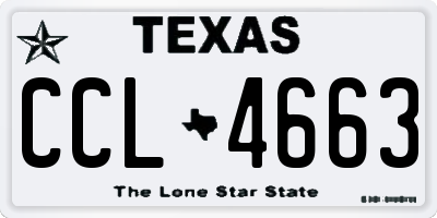 TX license plate CCL4663