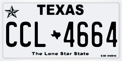 TX license plate CCL4664