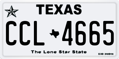TX license plate CCL4665