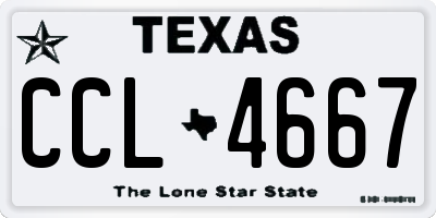 TX license plate CCL4667