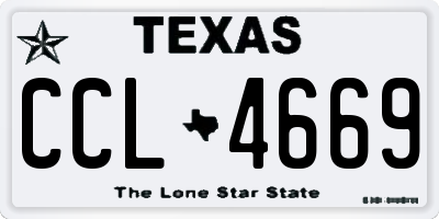 TX license plate CCL4669