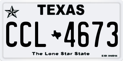 TX license plate CCL4673