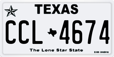 TX license plate CCL4674
