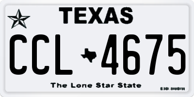 TX license plate CCL4675