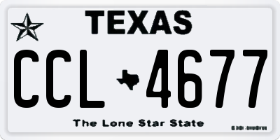 TX license plate CCL4677