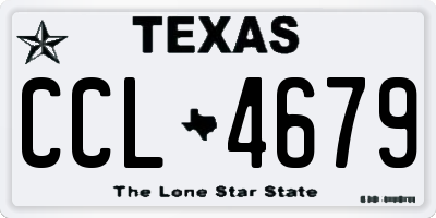 TX license plate CCL4679