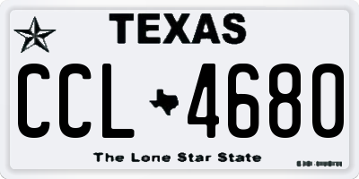 TX license plate CCL4680