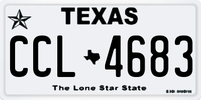 TX license plate CCL4683