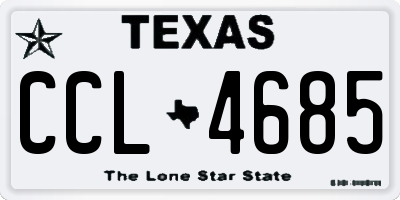 TX license plate CCL4685