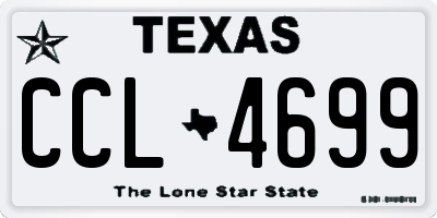 TX license plate CCL4699