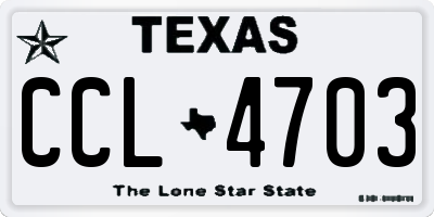 TX license plate CCL4703