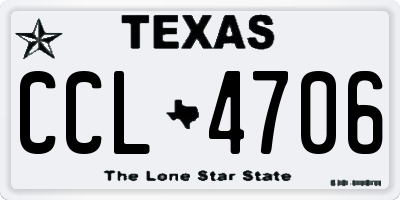 TX license plate CCL4706