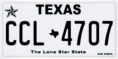 TX license plate CCL4707