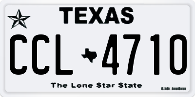 TX license plate CCL4710