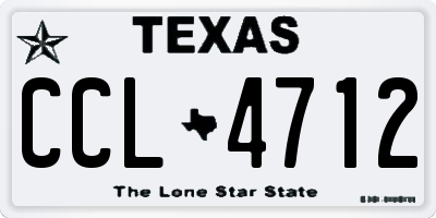TX license plate CCL4712