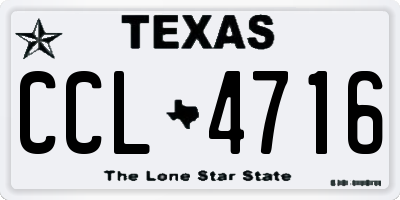 TX license plate CCL4716