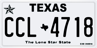 TX license plate CCL4718