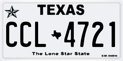 TX license plate CCL4721