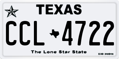 TX license plate CCL4722