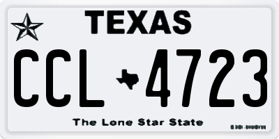 TX license plate CCL4723