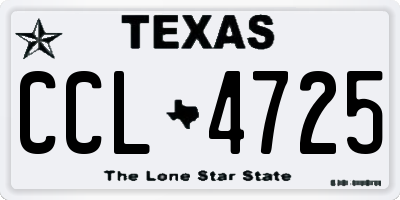 TX license plate CCL4725
