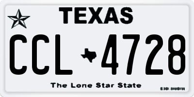 TX license plate CCL4728