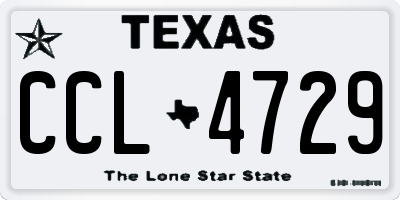 TX license plate CCL4729