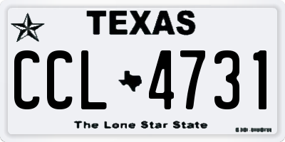 TX license plate CCL4731