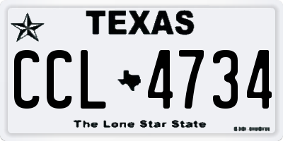 TX license plate CCL4734