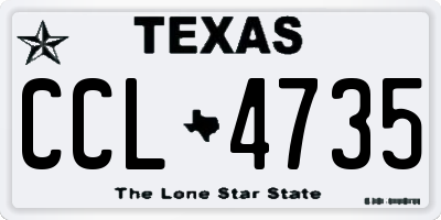 TX license plate CCL4735
