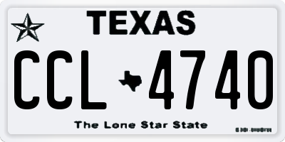 TX license plate CCL4740