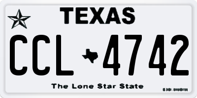 TX license plate CCL4742