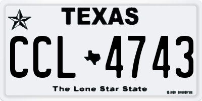 TX license plate CCL4743