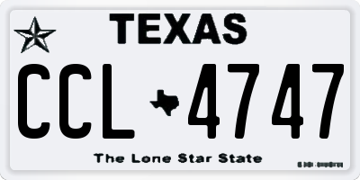 TX license plate CCL4747