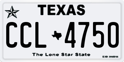 TX license plate CCL4750