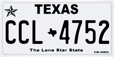 TX license plate CCL4752