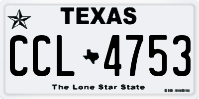 TX license plate CCL4753