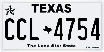 TX license plate CCL4754