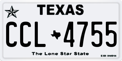 TX license plate CCL4755