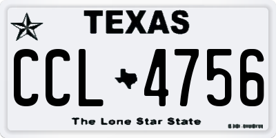 TX license plate CCL4756