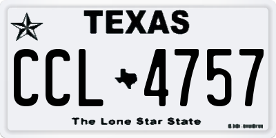 TX license plate CCL4757