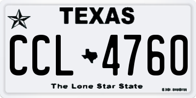 TX license plate CCL4760