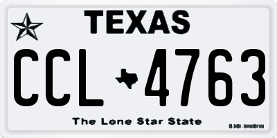 TX license plate CCL4763