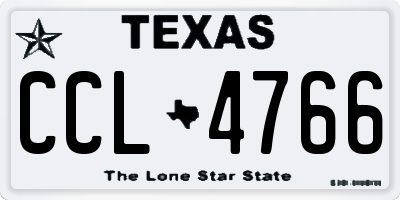 TX license plate CCL4766