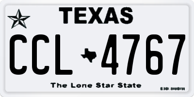 TX license plate CCL4767
