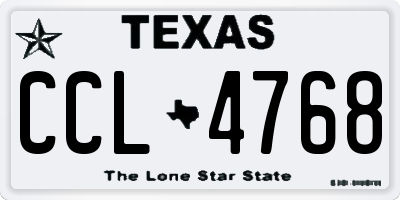 TX license plate CCL4768