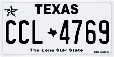 TX license plate CCL4769