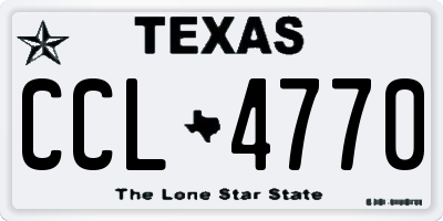 TX license plate CCL4770
