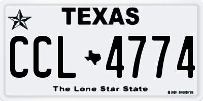 TX license plate CCL4774