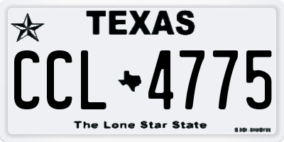 TX license plate CCL4775